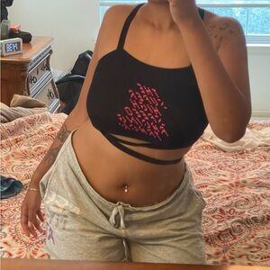 Black tube top with long straps